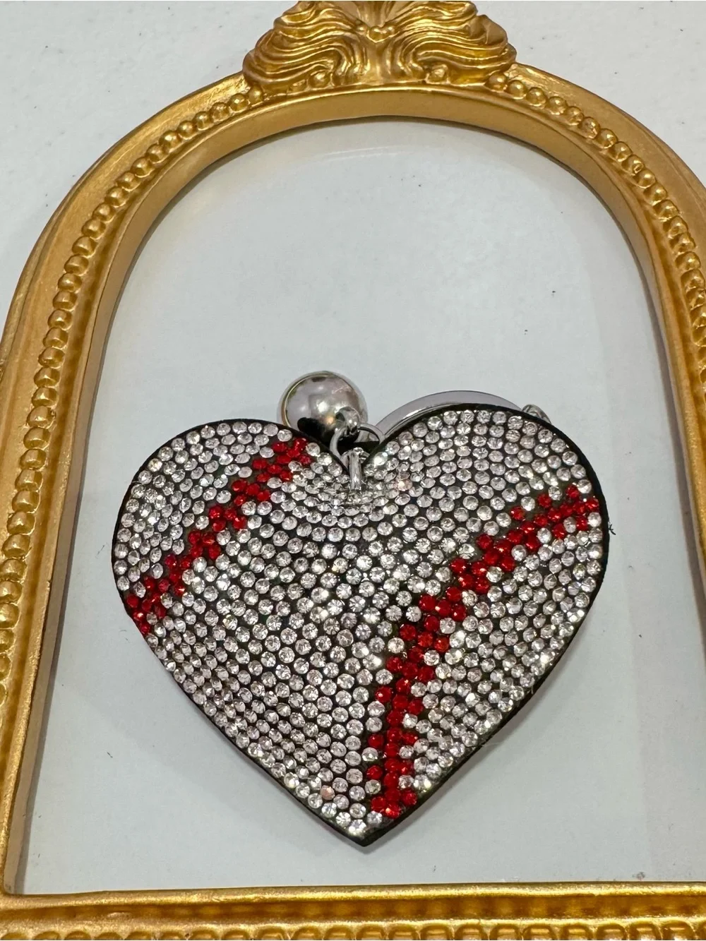 New Baseball Heart Keychain